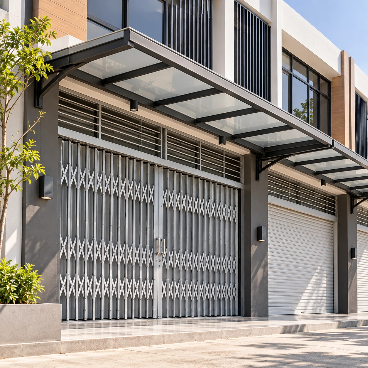Desain Fasad Ruko Modern yang Aman: Pintu, Teralis, dan Kanopi