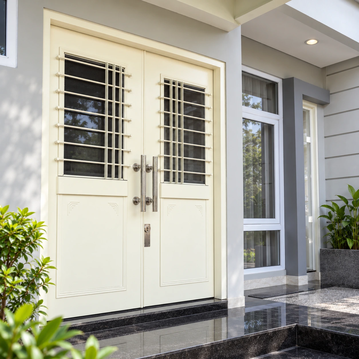 Pintu Besi 4 in 1: Fungsi Kaca, Plat, Kasa, dan Teralis dalam Satu Pintu